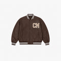 CM varsity jacket in chocolate brown