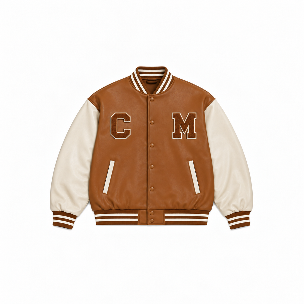 Two tone CM varsity jacket